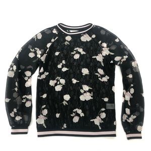 🎈Candie's Sheer Black Floral Long Sleeve Knit